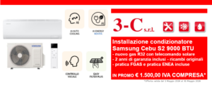 Promozione installazione condizionatore Samsung Cebu S2 9000 BTU