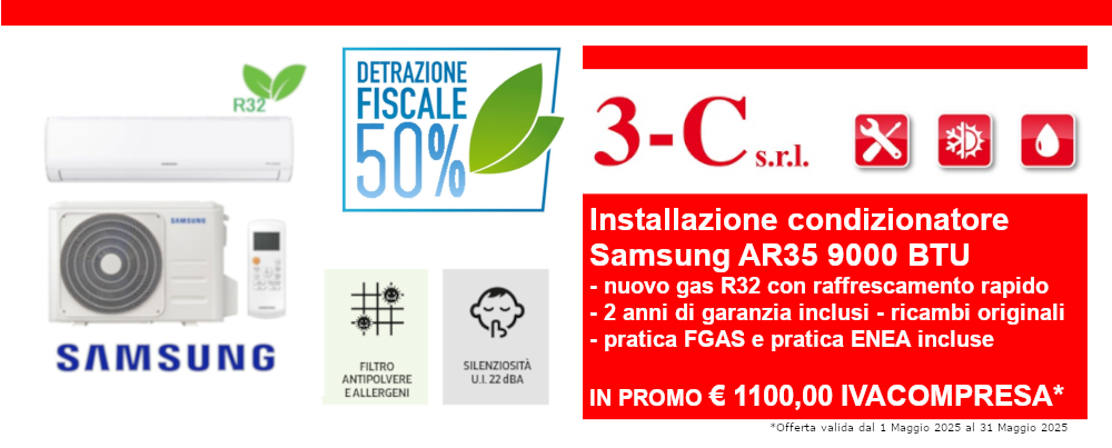 Promozione installazione condizionatore Samsung AR35 9000 BTU