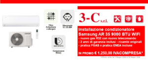 Promozione installazione condizionatore Samsung AR 35 9000 BTU con WI-FI