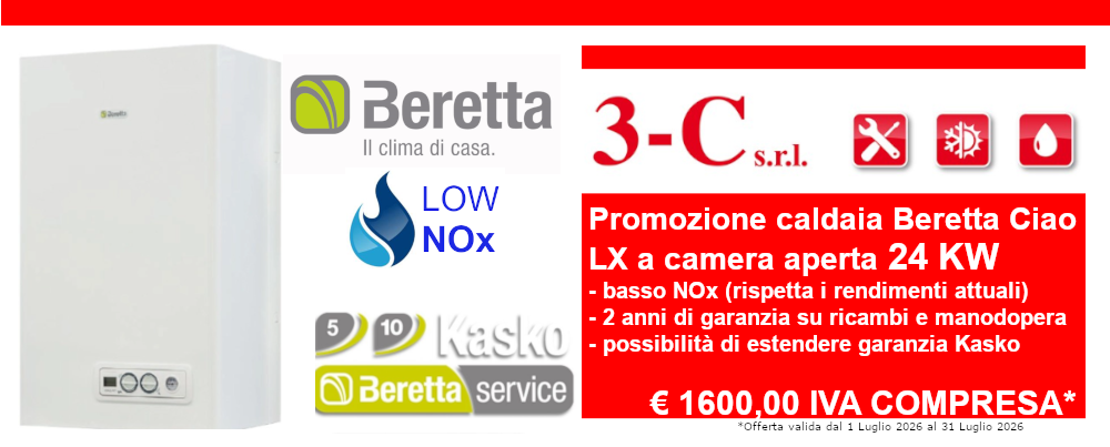 Promozione installazione caldaia Beretta Ciao LX 24 KW Promozione installazione caldaia Beretta camera aperta Ciao
