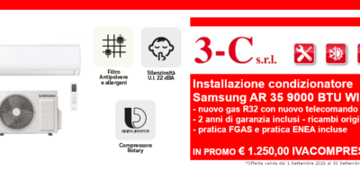 Promozione installazione condizionatore Samsung AR 35 9000 BTU con WI-FI