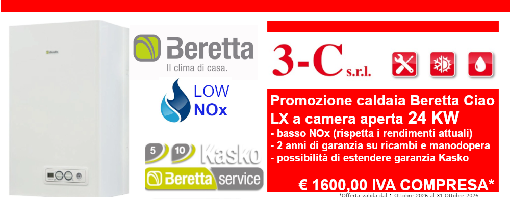 Promozione installazione caldaia Beretta camera aperta Ciao